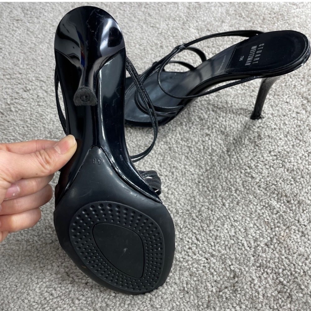 Stuart Weitzman Black Strappy Heels - Picture 3 of 4